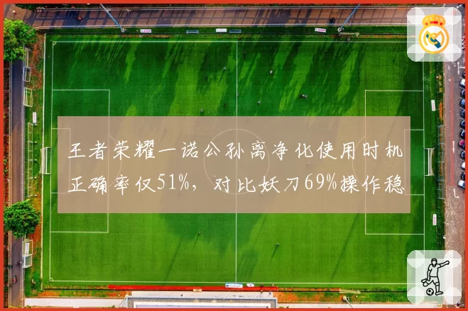 王者荣耀一诺公孙离净化使用时机正确率仅51%，对比妖刀69%操作稳定性不足